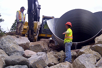Construction of a stormwater outfall